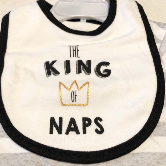 🆕3pc Baby Bodysuit Set THE KING OF NAPS - Picture 4 of 7